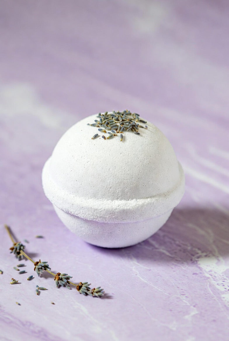 Lavender Essential Oil Bath Bomb | Kind to Sensitive Skin | Soft and Simple Soapery